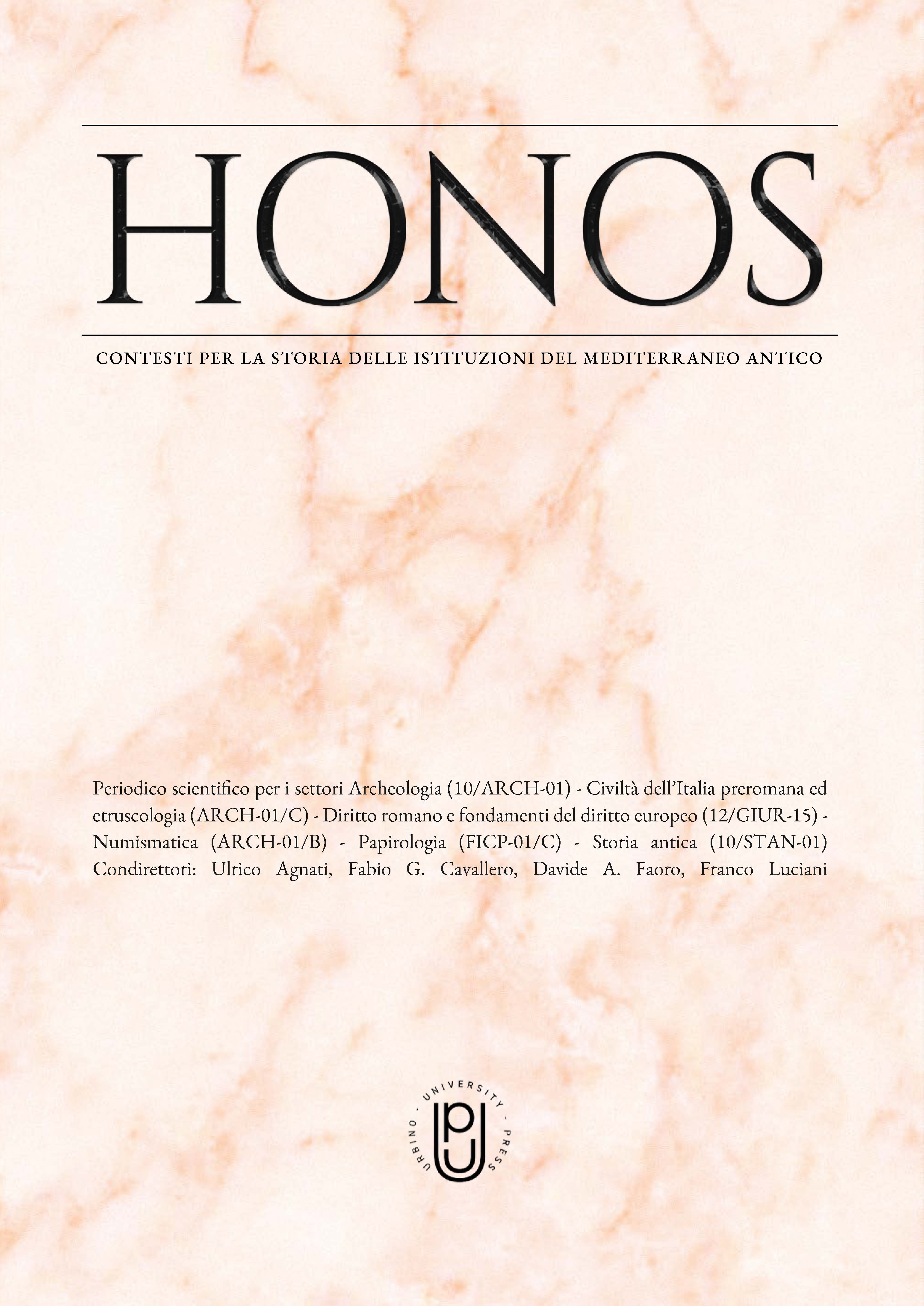 Copertina rivista Honos