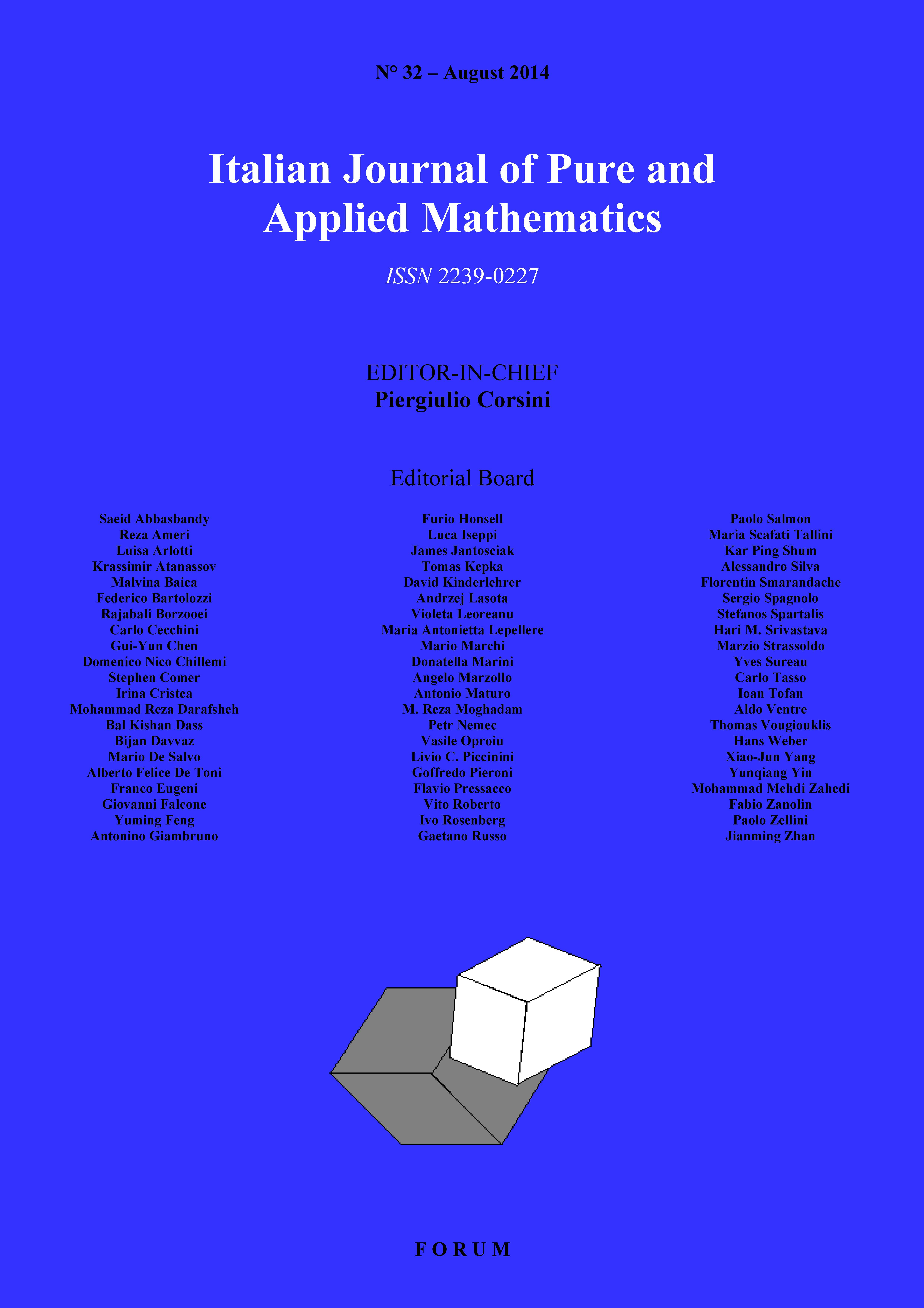 Cover of n°32 Italian Journal of Pure and Applied Mathematics