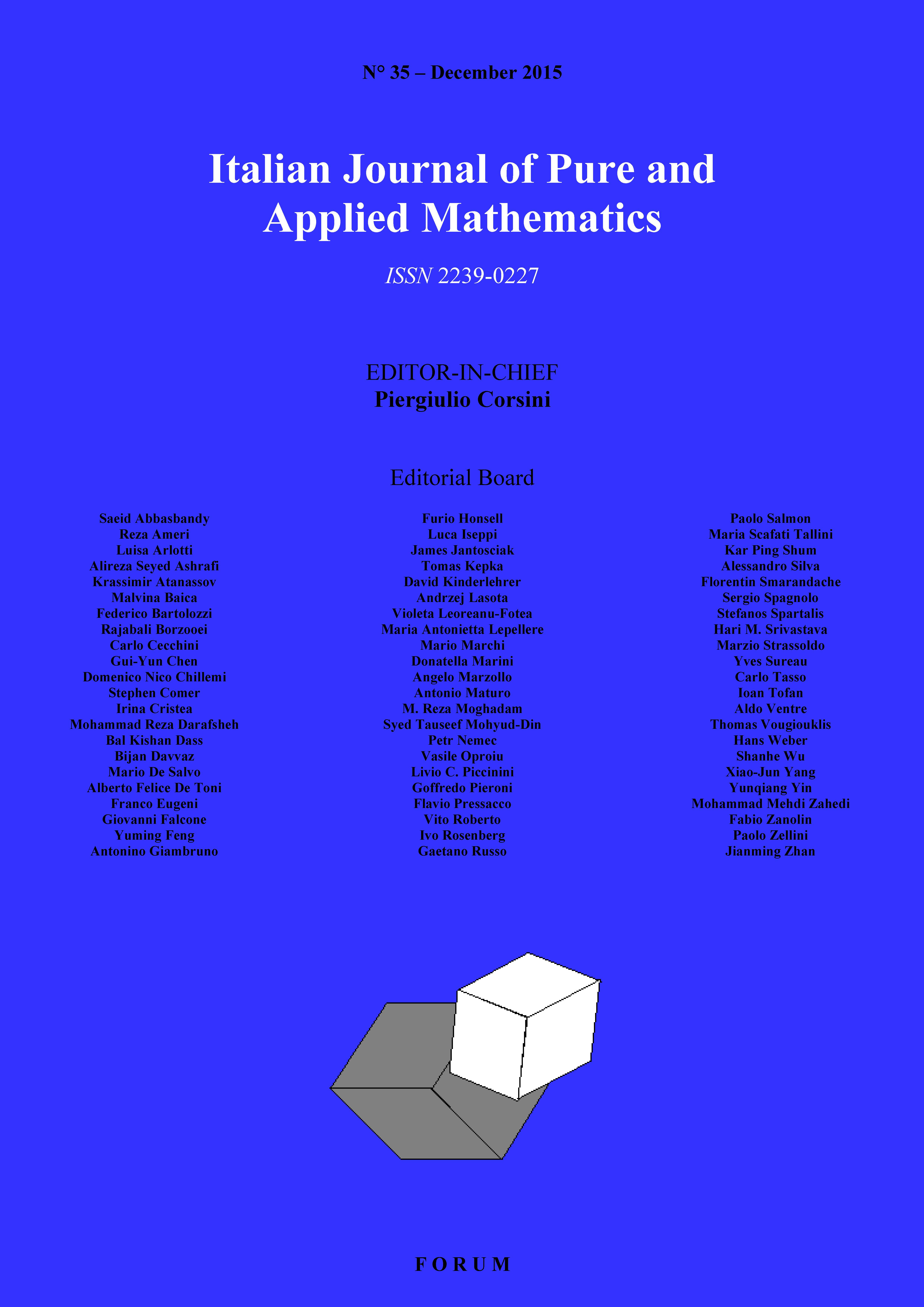 Cover of n°35 Italian Journal of Pure and Applied Mathematics