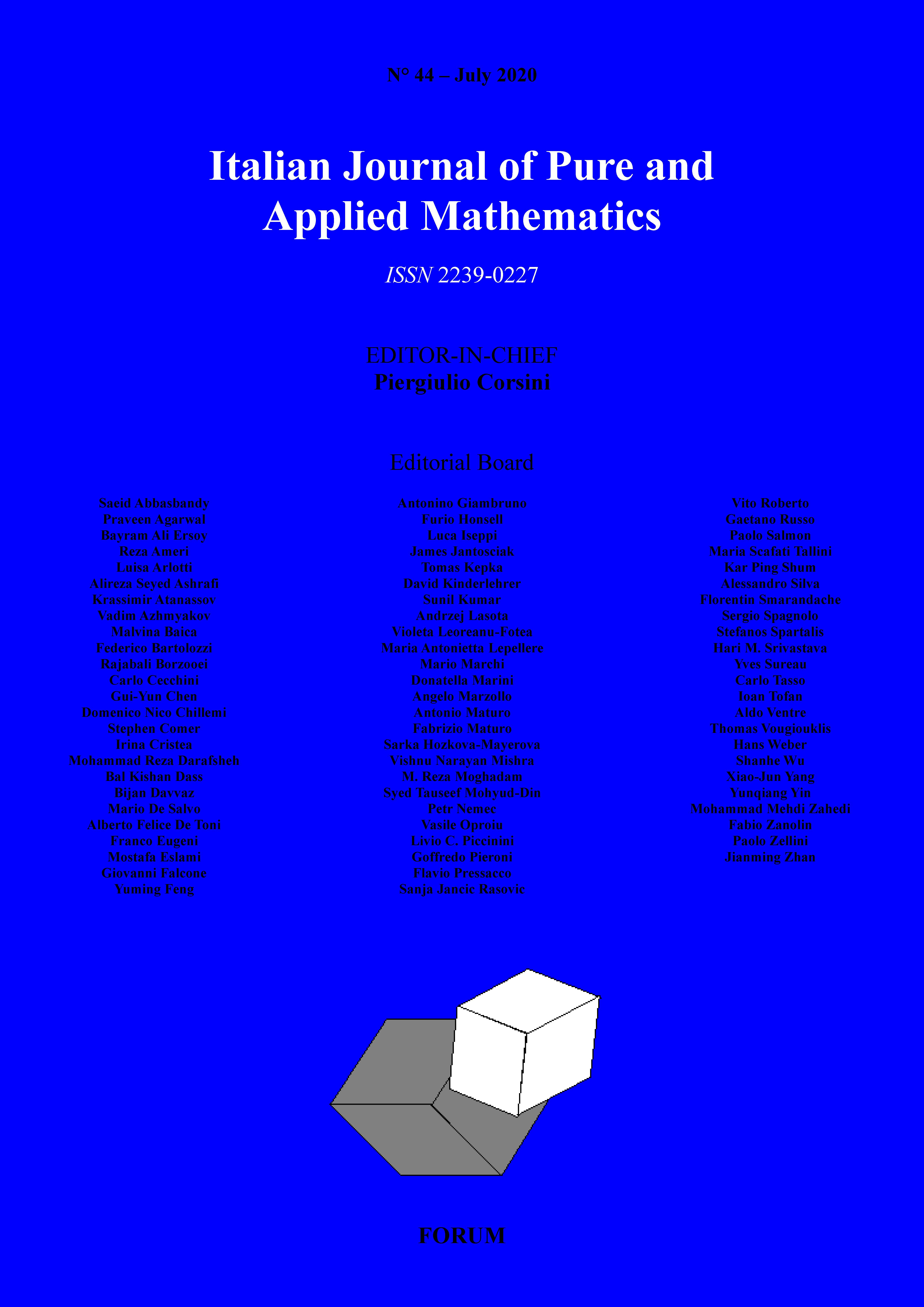 Cover of n°44 Italian Journal of Pure and Applied Mathematics