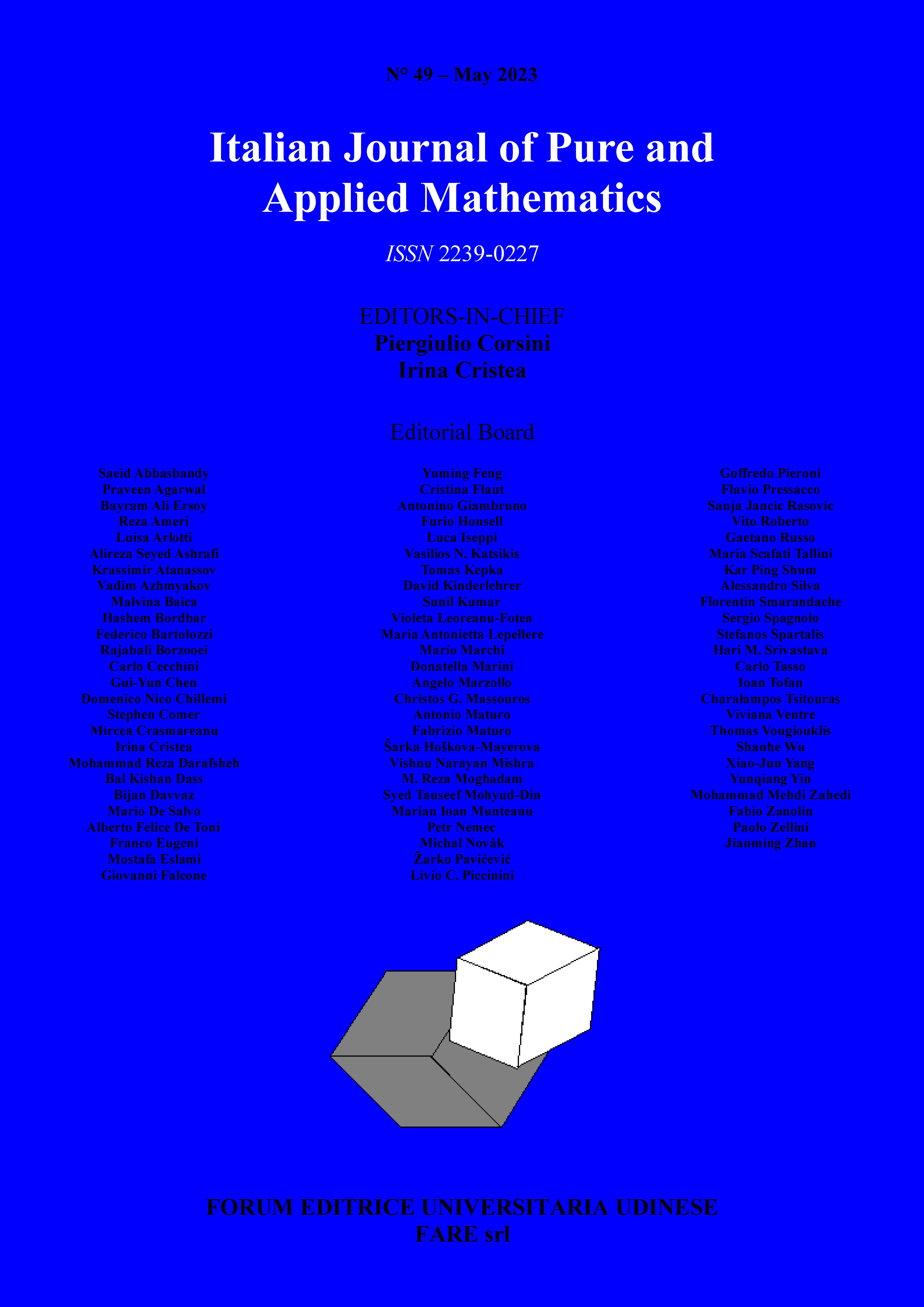 Cover of n°49 Italian Journal of Pure and Applied Mathematics
