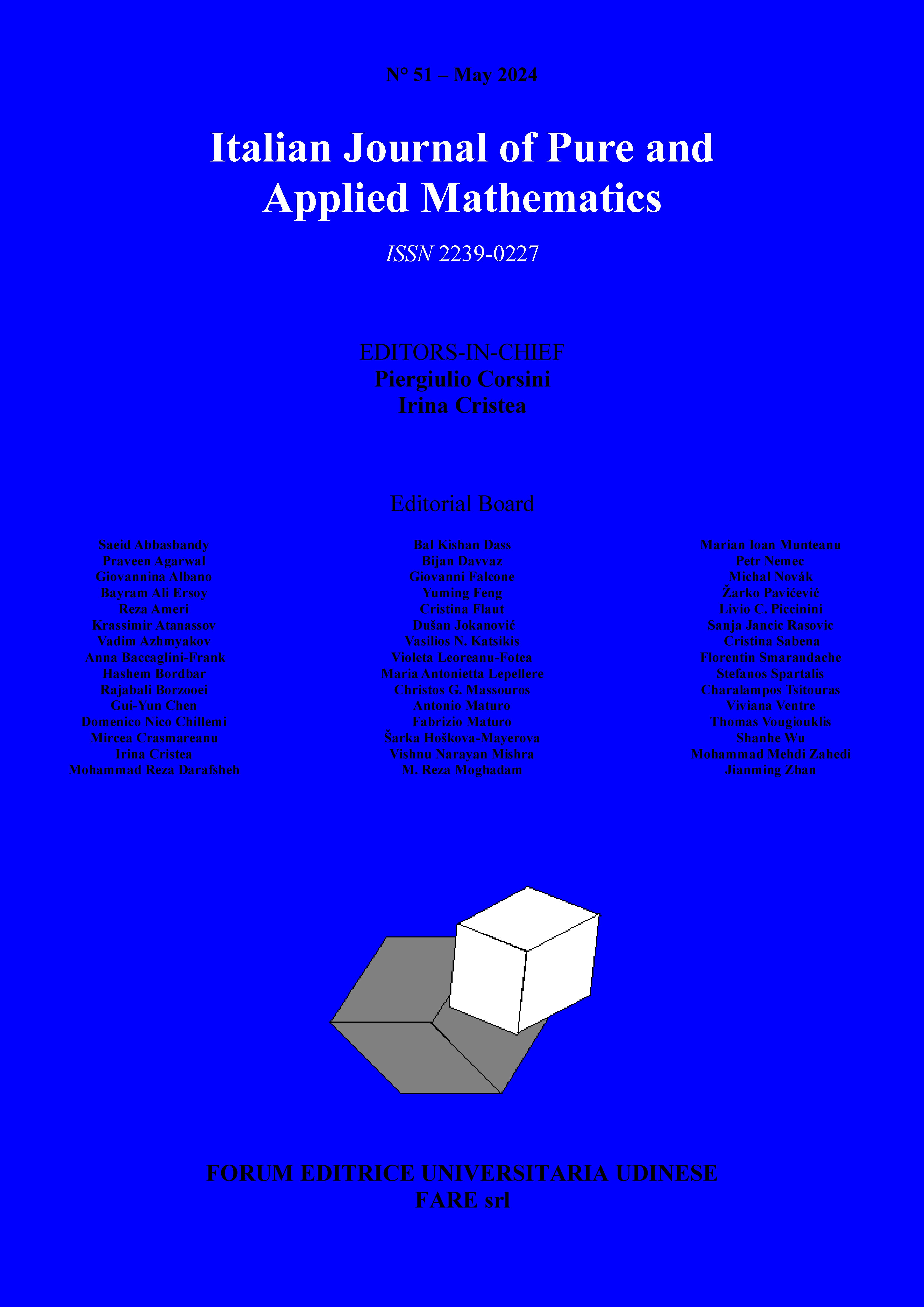 Cover of n°51 Italian Journal of Pure and Applied Mathematics